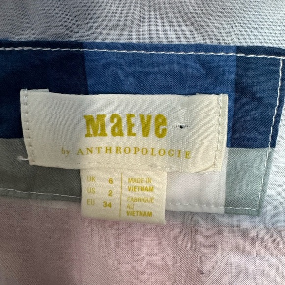 Anthropologie Maeve Cricket Club Big Gingham Check Plaid Dress Size 2 - Picture 5 of 13